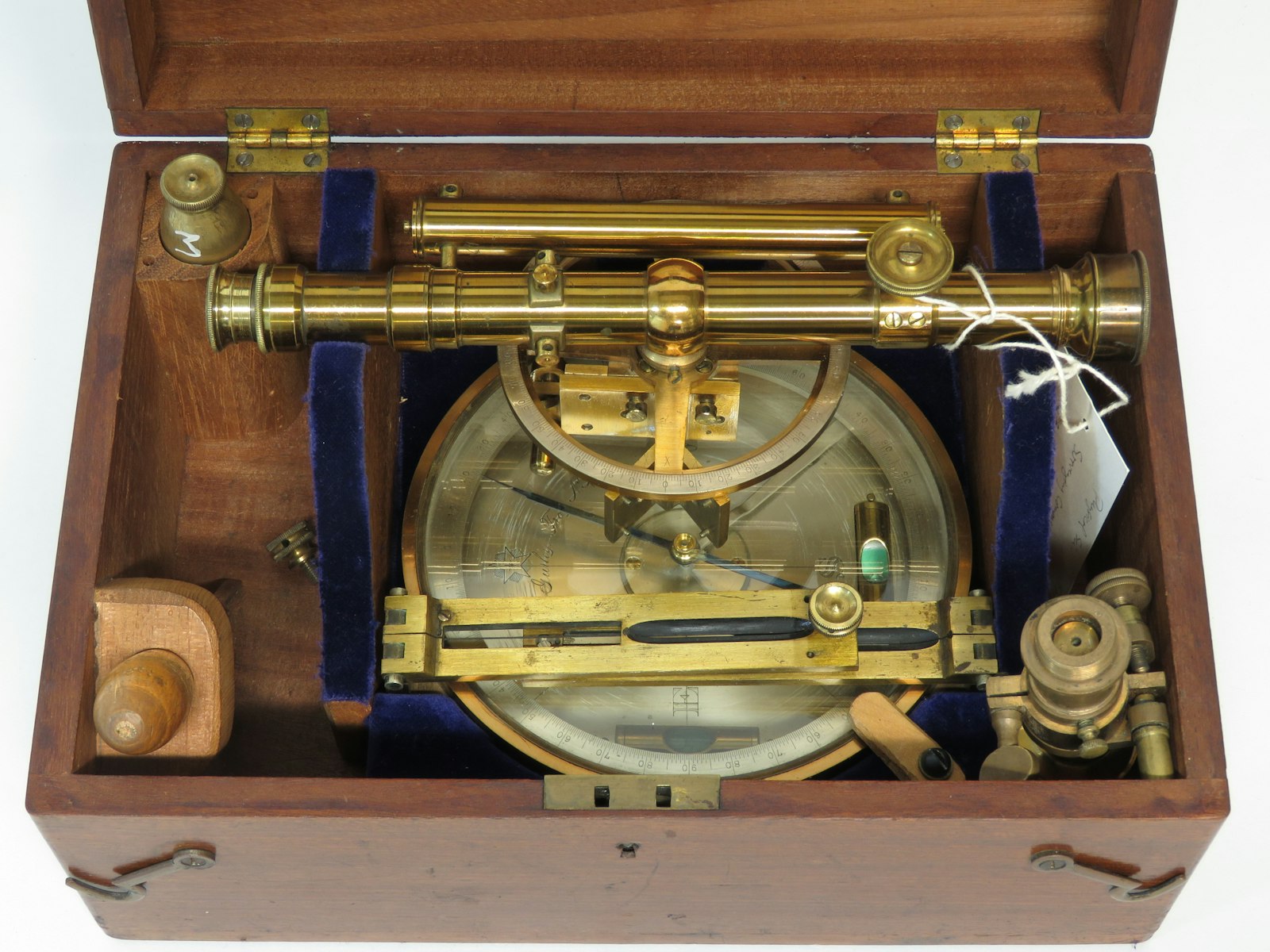 Historic Gurley vernier surveying compass with telescope