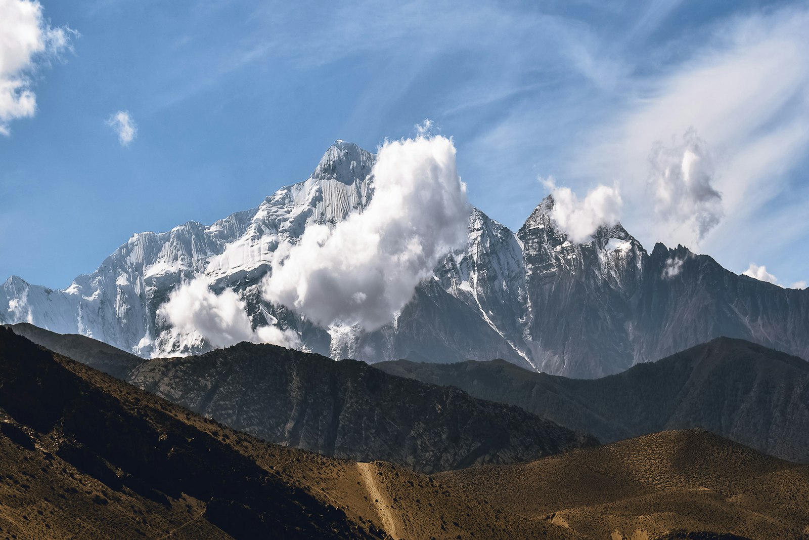 Distant view of Mount Everest