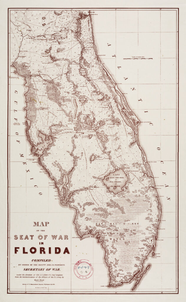 Map of the seat of War in Florida — Complete 1838 Florida war map