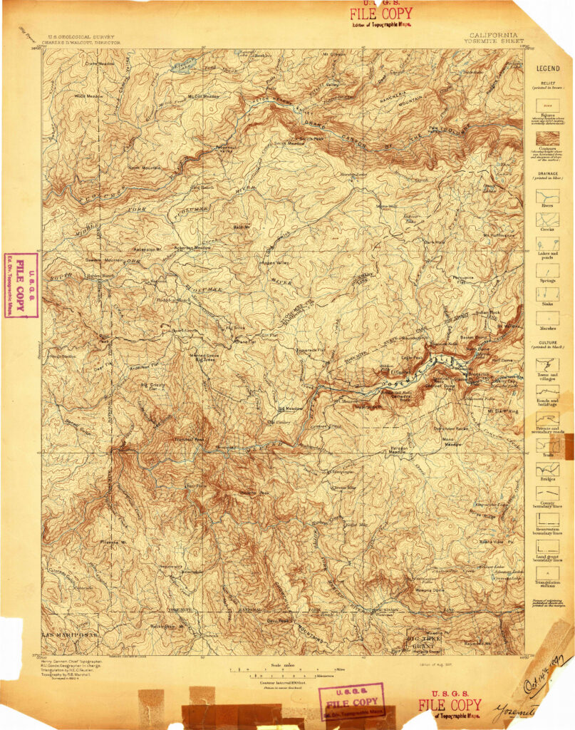 California: Yosemite Sheet — complete historical map sheet