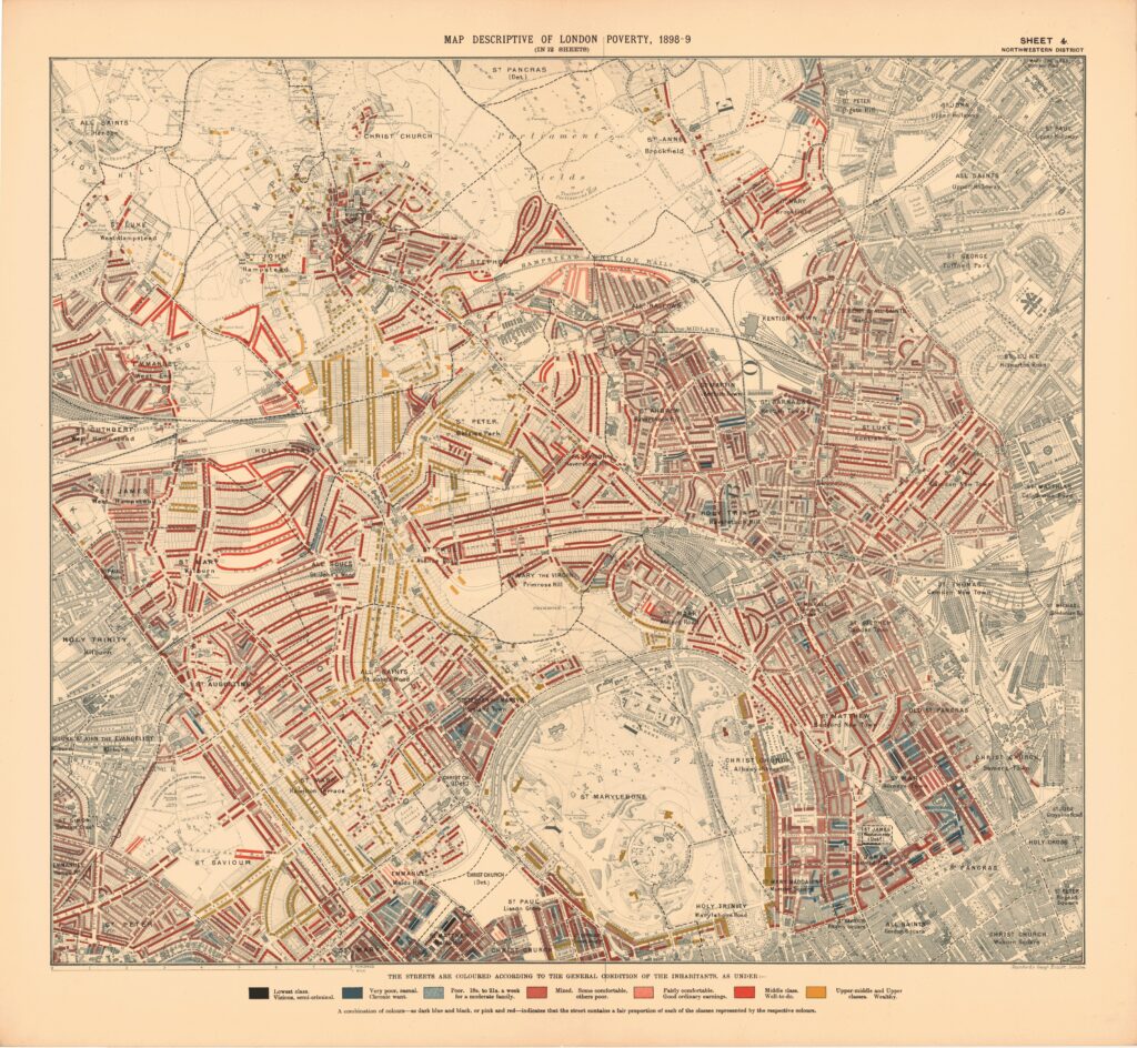 Map Descriptive of London Poverty, 1898–1899: Sheet 4, North Western District