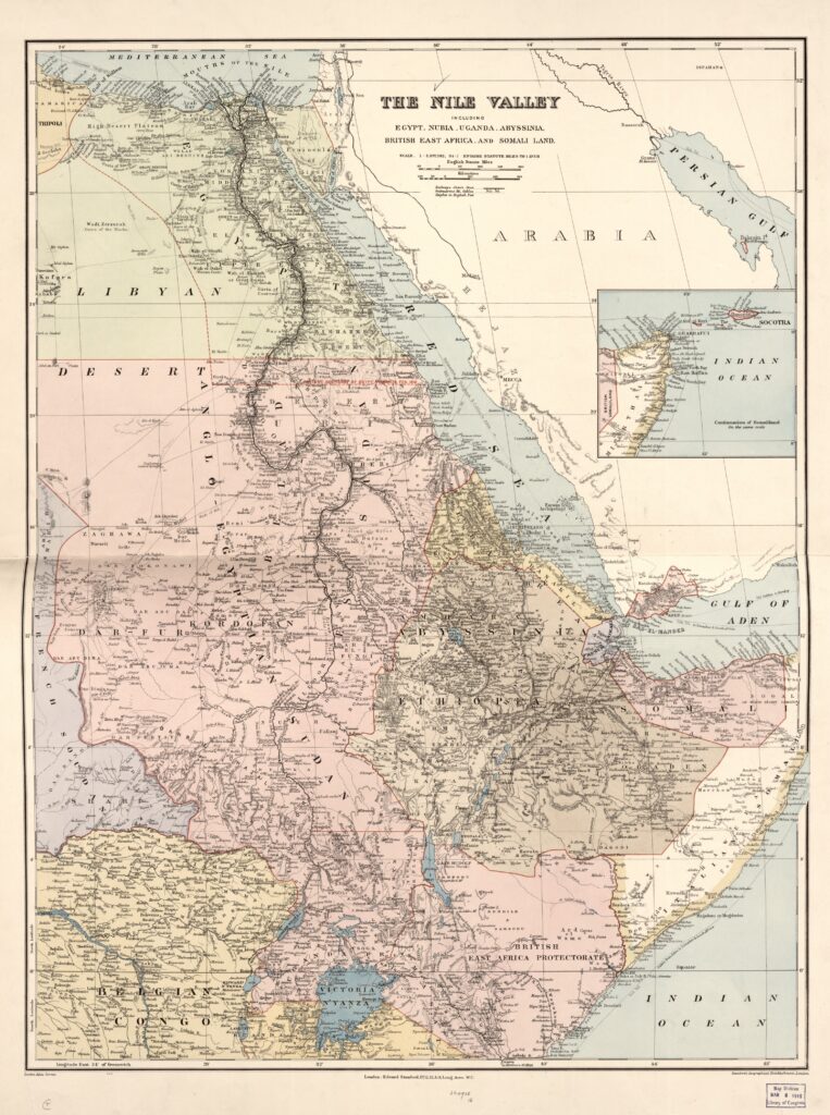 The Nile Valley: Including Egypt, Nubia, Uganda, Abyssinia, British East Africa, and Somali Land; complete map sheet