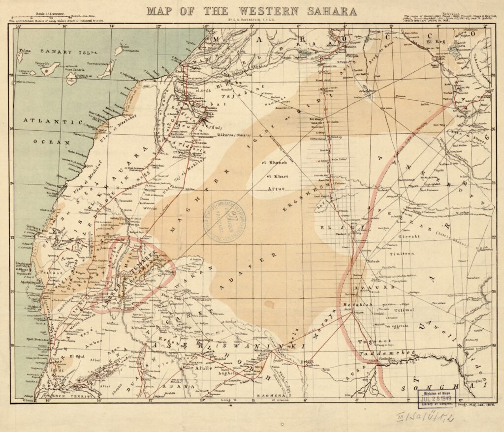 Map of the Western Sahara; complete map sheet