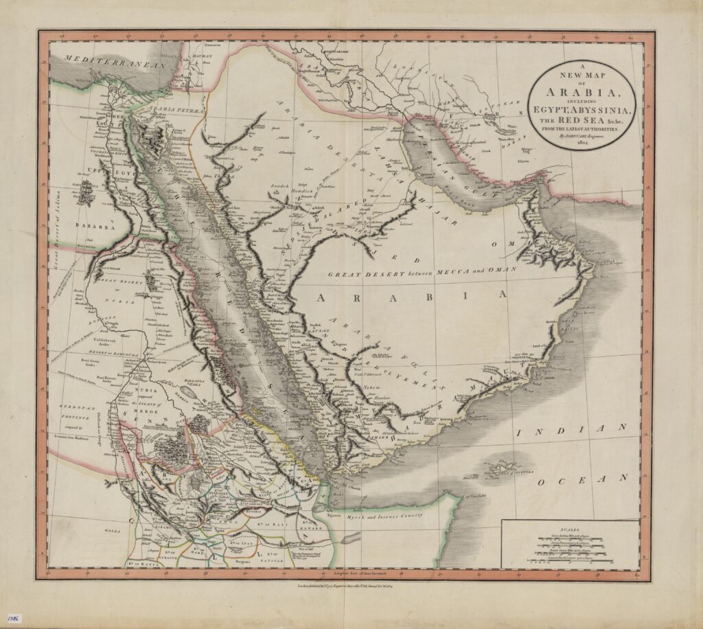 A New Map of Arabia, Including Egypt, Abyssinia, the Red Sea, from the Latest Authorities; complete map sheet