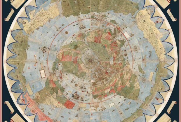 Urbano Monte’s world map: composite of Tavola 1–60; complete map with original borders and legend