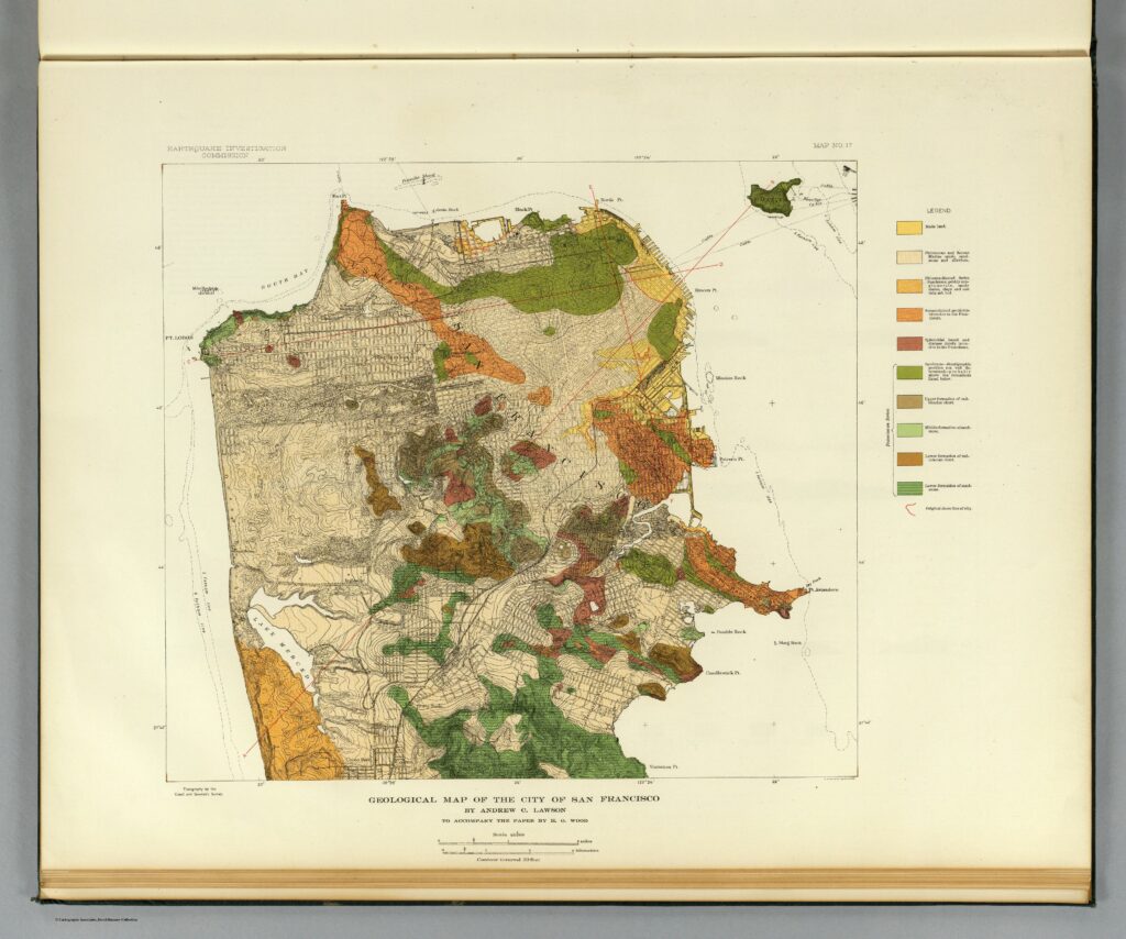 Geological map of the city of San Francisco; complete map with original borders and legend