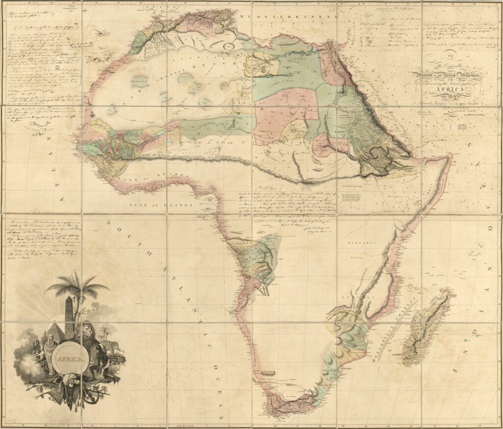 Africa: to the committee and members of the British association discovering the interior parts of Africa this map is with their permission most respectfully inscribed