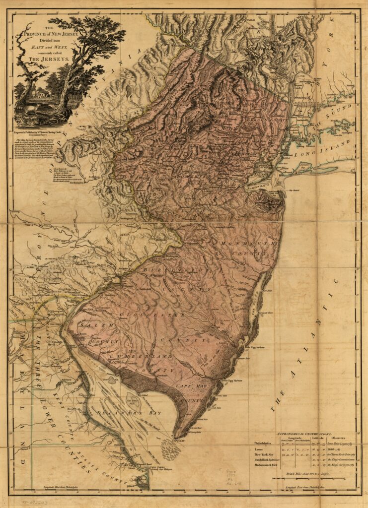 The Province of New Jersey, divided into East and West, commonly called the Jerseys