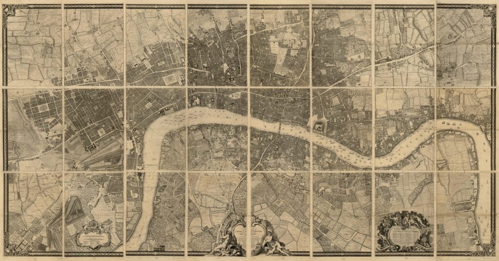 A plan of the cities of London and Westminster, and borough of Southwark, with the contiguous buildings — Complete composite of the 24-sheet London plan