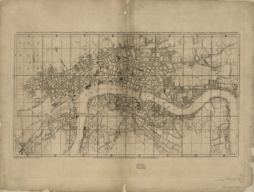 A plan of the cities of London and Westminster, and borough of Southwark, with the contiguous buildings — Separate index map to the London plan