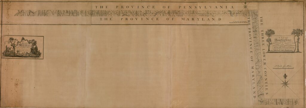 Survey plan of the west line forming the boundary between Maryland and Pennsylvania.
