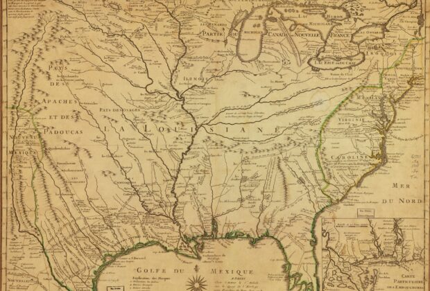 Carte de la Louisiane et du cours du Mississippi