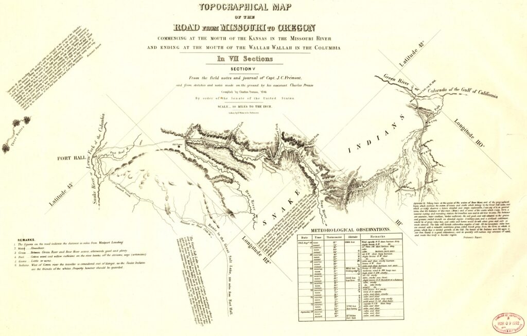 Topographical map of the road from Missouri to Oregon, commencing at the mouth of the Kansas in the Missouri River and ending at the mouth of the Walla-Wallah in the Columbia — Section 5 of 7