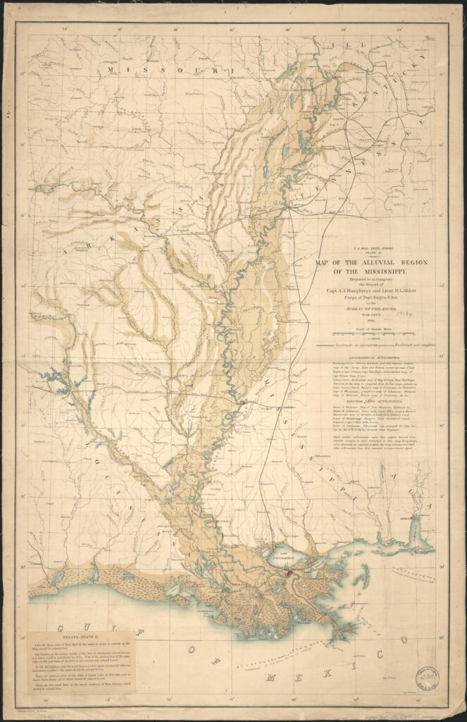 Map of the Mississippi River's alluvial region.