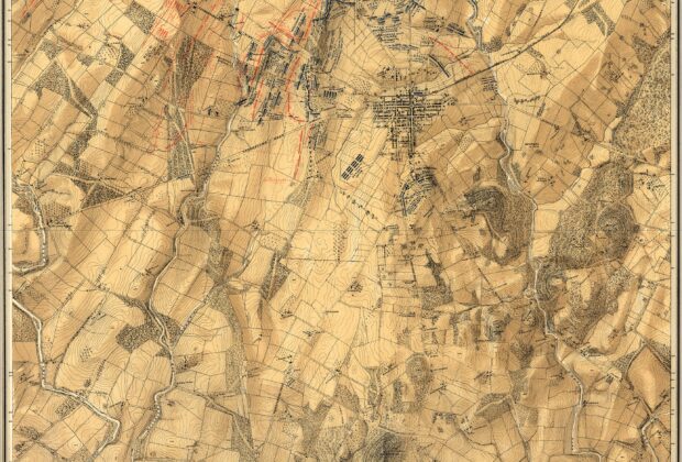 Map of the battle field of Gettysburg. July 1st, 2nd, 3rd, 1863 — First day’s battle, July 1, 1863