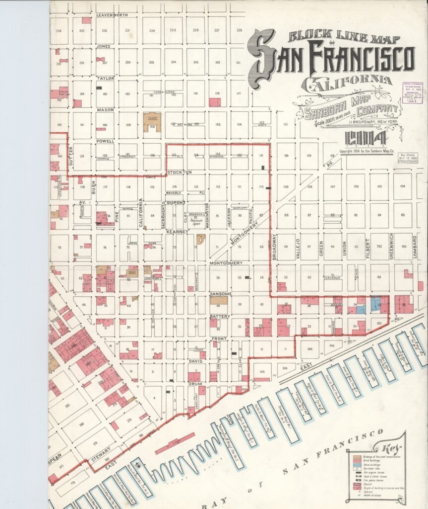 Sanborn Fire Insurance Map from San Francisco, San Francisco County, California: Block Line Map — Right half with title and legend