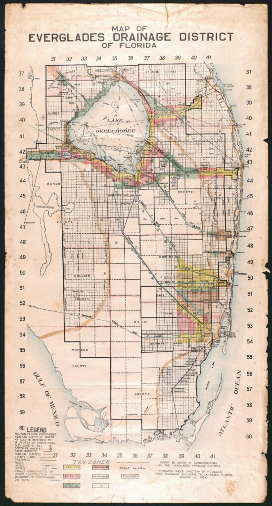 Map of Everglades Drainage District of Florida — Catalog page 1: complete map scan