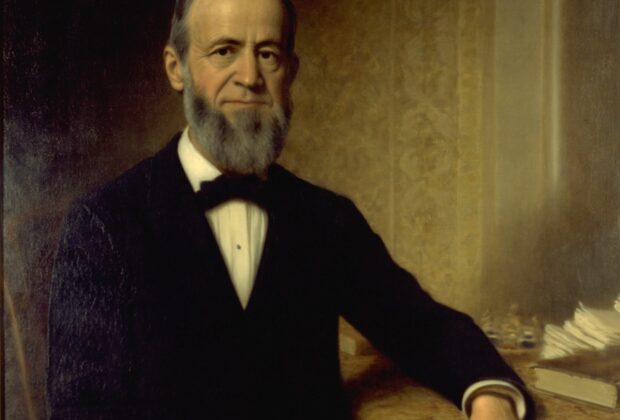 Painted portrait of Michigan jurist Thomas M. Cooley in a dark suit.