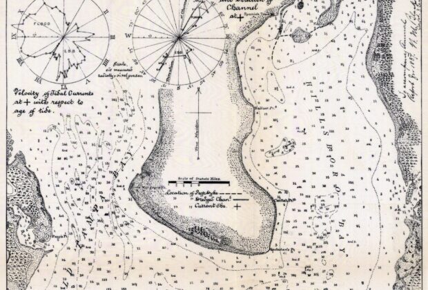 Historic survey map of the head of Tampa Bay, Florida.
