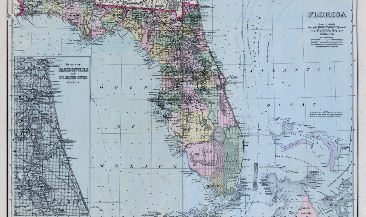 Gray’s historic atlas map of Florida.