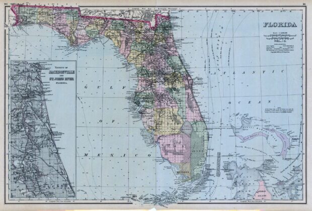 Gray’s historic atlas map of Florida.