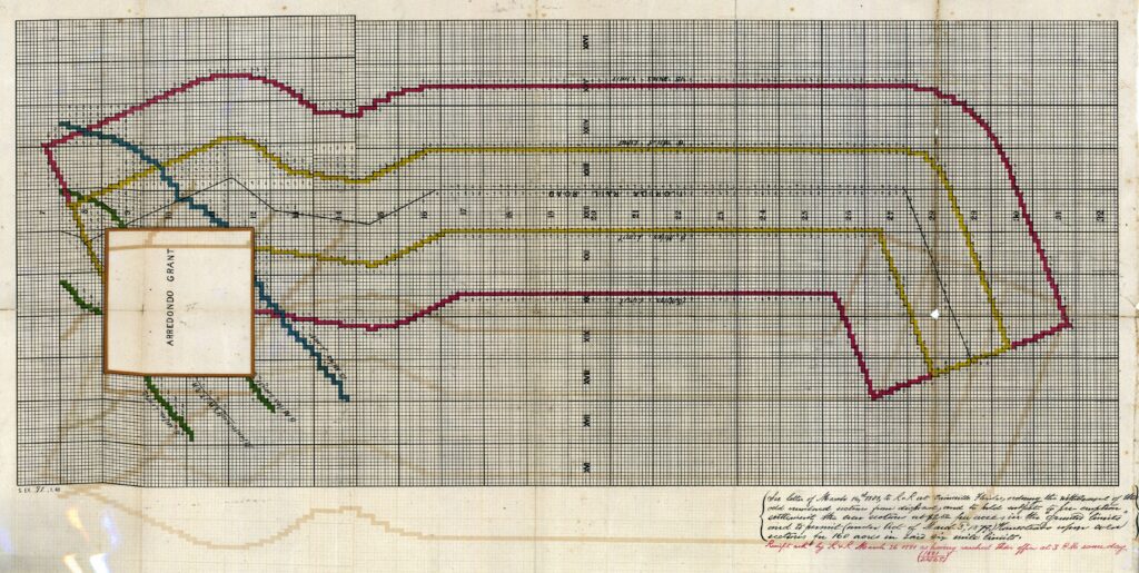 Historical Florida Railroad Company map showing numbered land sections available for homesteading.