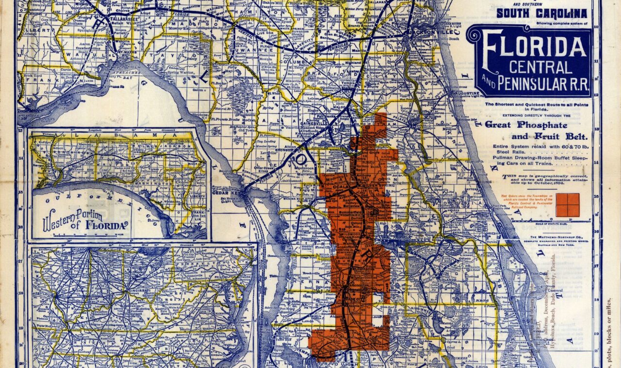 Historic indexed township map of Florida and southern Georgia.