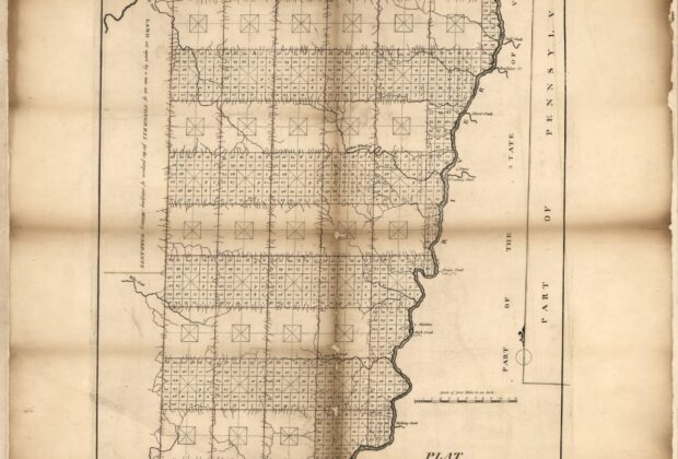 Plat of the Seven Ranges township grid northwest of the Ohio River, 1796.