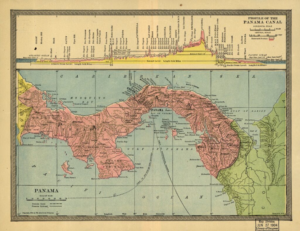 Historical map of Panama, reproduced from the Library of Congress collection.